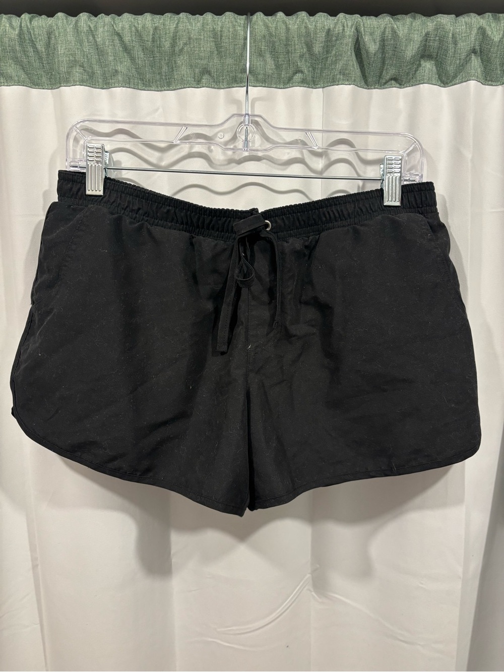 Kona Sol Solid Black Athletic Drawstring Shorts